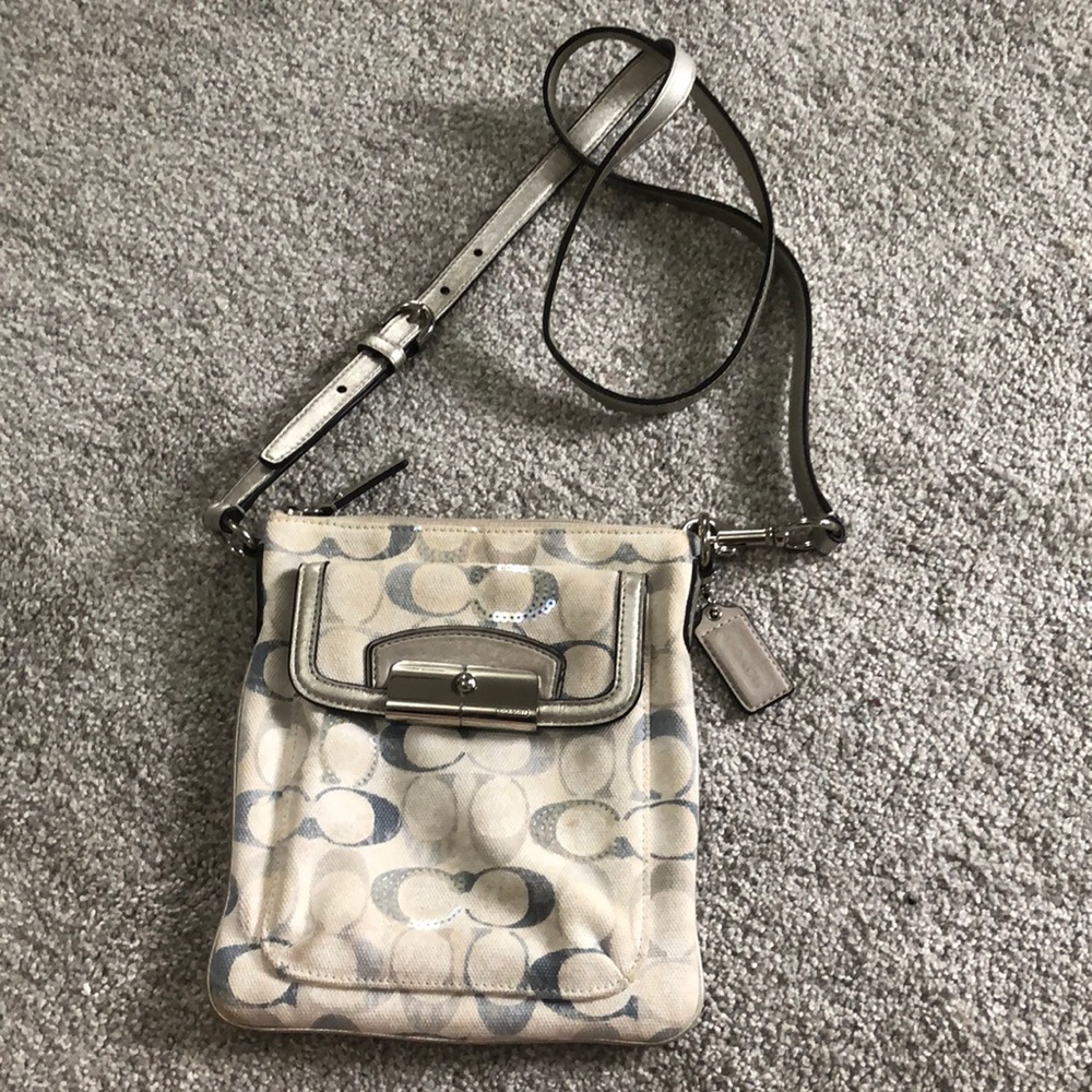 COACH Optic C’s Cream and Silver Crossbody Bag